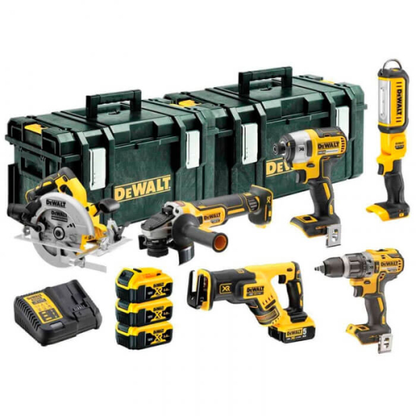 Набір із шести безщіткових інструментів DeWALT DCK623P3