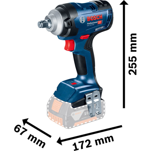 Аккумуляторный гайковерт Bosch Professional GDS 18V-400, 2x4.0Ah, з/у GAL 18V-40, в кейсе