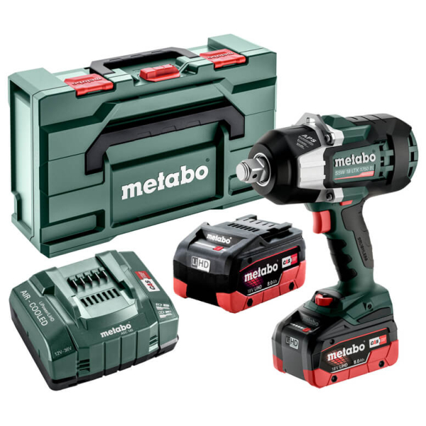 Аккумуляторный гайковерт Metabo SSW 18 LTX 1750 BL, 2xLIHD 18 V 8.0 Ah, з/у ASC 145, в MetaBox