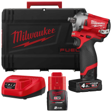 Акумуляторний гайковерт Milwaukee M12 FIWF12-422X FUEL, 1xM12 B4 4.0 Ah, 1xM12 B2 2.0 Ah, з/п С12 C у кейсі