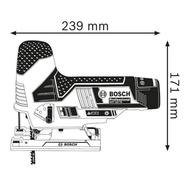 Акумуляторний лобзик Bosch Professional GST 12V-70, 1x2.0Ah, з/п GAL 12V-40