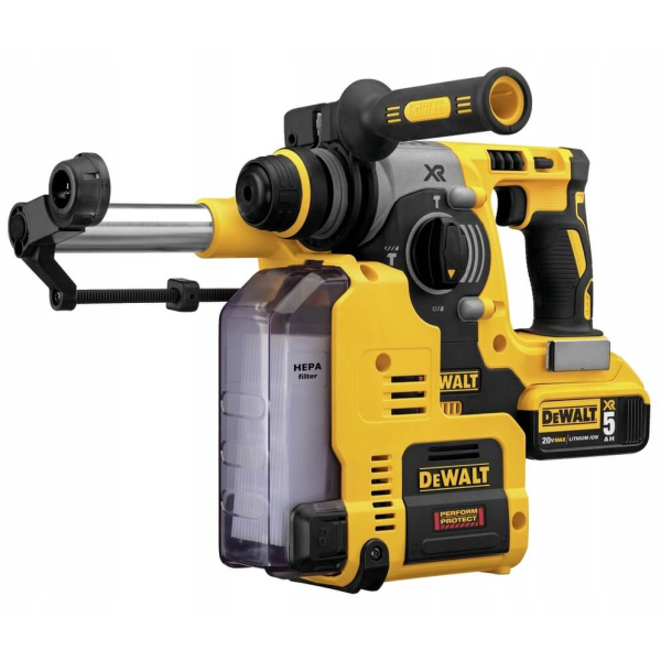 Аккумуляторный перфоратор DeWalt DCH275P2, 2x5.0Ah, з/у, система пылеудаления, в кейсе