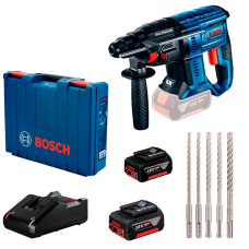 Аккумуляторный перфоратор Bosch Professional GBH 180-Li, 2x4.0Ah, з/у GAL 18V-40, кейс, набор сверл SDS-plus