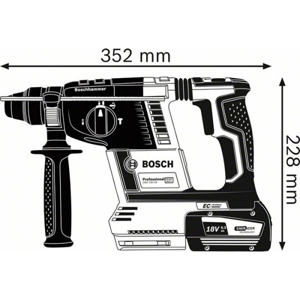 Акумуляторний перфоратор Bosch Professional GBH 18V-26, 1xProCORE 18V 8.0Ah, з/п GAL 1880 CV