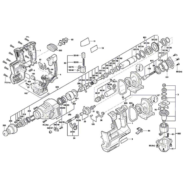 Акумуляторний перфоратор Bosch Professional GBH 18V-26, 1xProCORE 18V 8.0Ah, з/п GAL 1880 CV