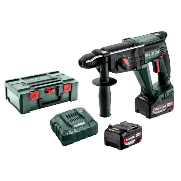 Акумуляторний перфоратор Metabo KH 18 LTX 24, 2x5.2 Ah, ASC 55, кейс MetaBox
