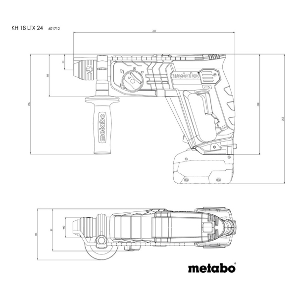 Аккумуляторный перфоратор Metabo KH 18 LTX 24, каркас