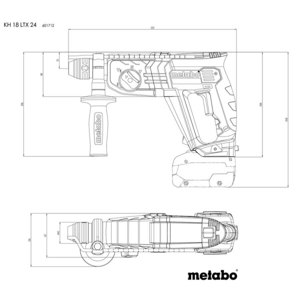 Акумуляторний перфоратор Metabo KH 18 LTX 24, каркас, в MetaBOX 145 L