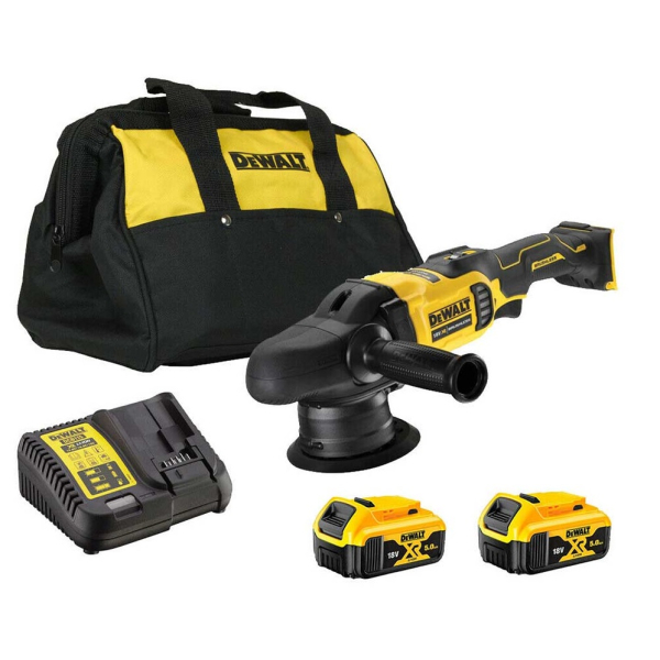 Аккумуляторная полировальная машина DeWalt DCM848P2, 2x5.0Ah, з/у, в сумке