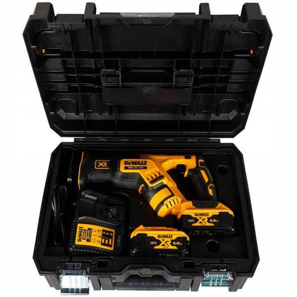 Акумуляторна шабельна пила Dewalt DCS367P2, 2x5.0Ah, з/п, кейс
