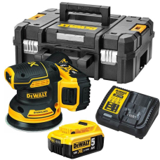 Аккумуляторная эксцентриковая шлифмашина DeWalt DCW210P2, 2x5.0Ah, з/у, в кейсе