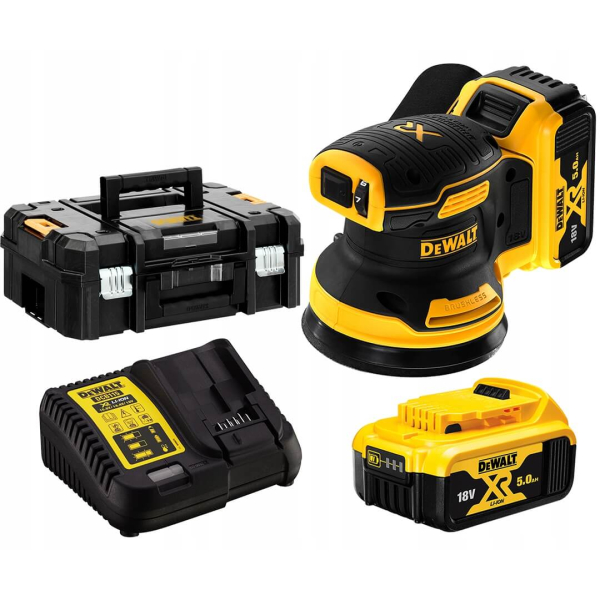 Акумуляторна ексцентрикова шліфмашина DeWalt DCW210P2, 2x5.0Ah, з/п, в кейсі
