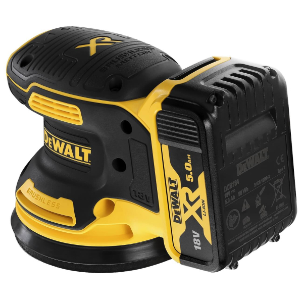 Акумуляторна ексцентрикова шліфмашина DeWalt DCW210P2, 2x5.0Ah, з/п, в кейсі