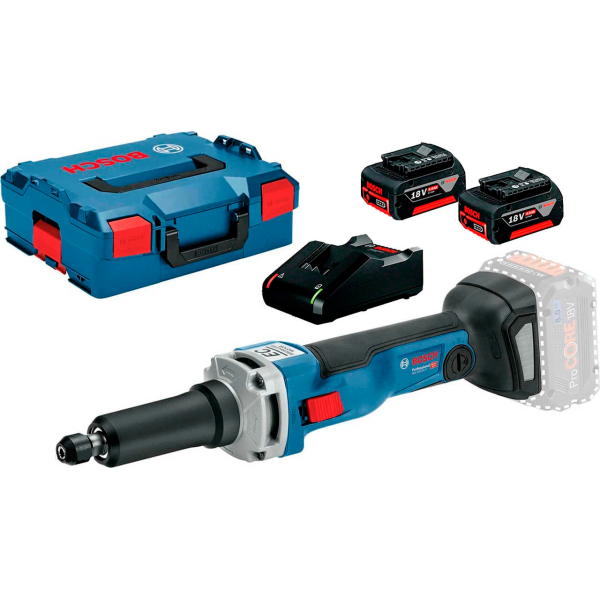 Акумуляторна пряма шліфмашина Bosch Professional GGS 18V-23 LC, 2x4.0Ah, з/п GAL 18V-40