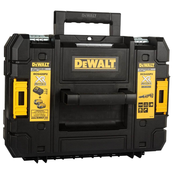 Акумуляторна прямошліфувальна машина DeWalt DCG426P2, 2x5.0Ah, з/п, в кейсі