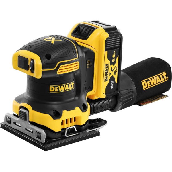 Акумуляторна вібраційна шліфмашина DeWalt DCW200P2, 2x5.0Ah, з/п, в кейсі
