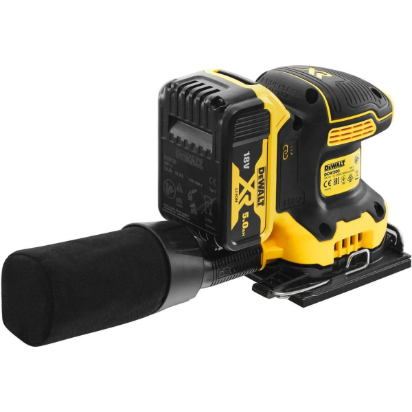 Акумуляторна вібраційна шліфмашина DeWalt DCW200P2, 2x5.0Ah, з/п, в кейсі