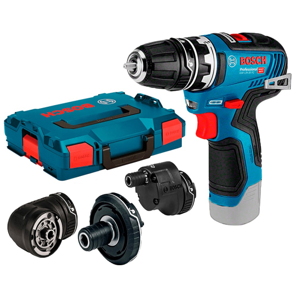 Аккумуляторный шуруповерт Bosch Professional GSR 12V-35 FC, каркас, в L-Boxx 102, с 4 адаптерами
