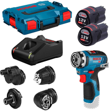 Бесщеточный аккумуляторный шуруповерт Bosch Professional GSR 12V-35 FC, 2xGBA 12V 3.0Ah, з/у GAL 12V-40, в L-Boxx 102, 4 адаптера