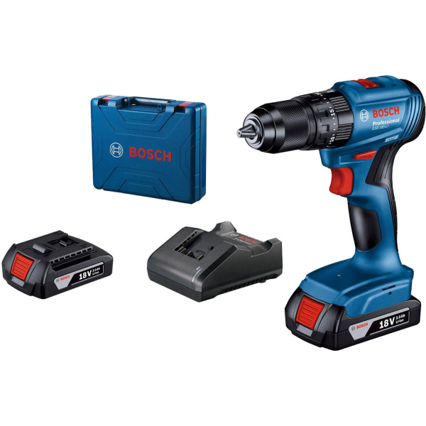 Акумуляторний ударний шуруповерт Bosch GSB 185-LI Professional, 2x2.0Ah, з/п, в кейсі