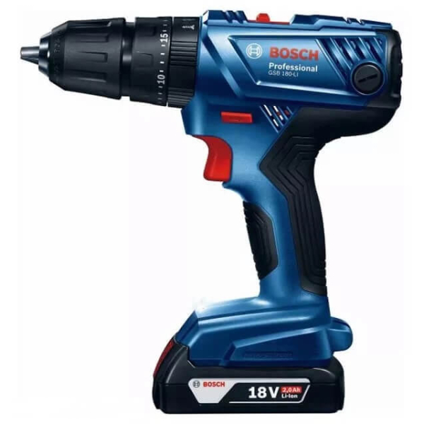 Аккумуляторный ударный шуруповерт Bosch GSB 180-LI, 1x2.0 Ah, з/у GAL 18V-20, у кейсе