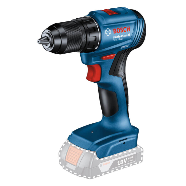 Акумуляторний шуруповерт Bosch Professional GSR 185-LI, 2x18 V 2.0 Ah, з/п, кейс