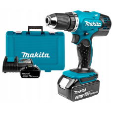 Аккумуляторный шуруповерт Makita DDF453RFE, 2x18 V 3.0Ah, з/у, в кейсе