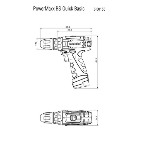 Аккумуляторный шуруповерт Metabo PowerMaxx BS Quick, каркас