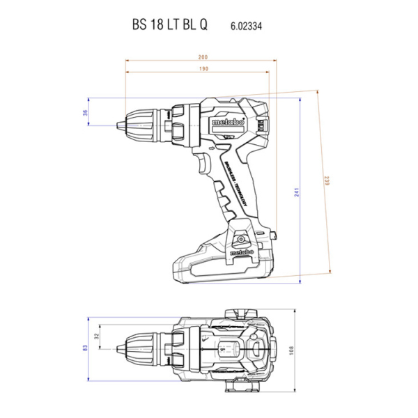 Аккумуляторный шуруповерт Metabo BS 18 LT BL Q, 2x4.0 Ah LiHD, ASC 55, MetaBox