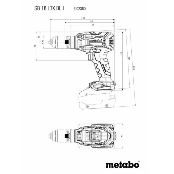 Акумуляторний ударний дриль-шуруповерт Metabo SB 18 LTX BL I, 2x4.0Ah, з/п ASC 55 AIR, в metaBOX 145 L 