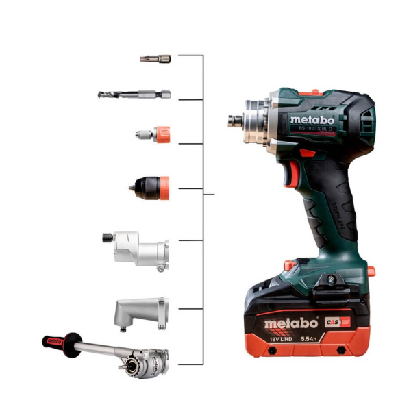 Аккумуляторная ударная дрель-шуруповерт Metabo SB 18 LTX BL Q I, 2x5.2 Ah, з/у ASC 55, в MetaBox