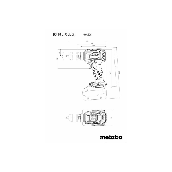 Аккумуляторная дрель-шуруповерт Metabo BS 18 LTX BL Q I, каркас, в MetaBox 145 L