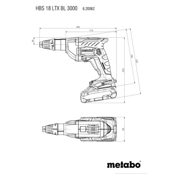 Акумуляторний шуруповерт Metabo HBS 18 LTX BL 3000, каркас із магазином Speed Fix 57, у кейсі