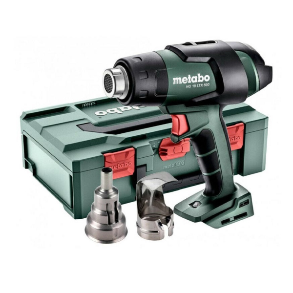 Акумуляторний технічний фен Metabo HG 18 LTX 500, каркас, у кейсі metaBOX 145 L