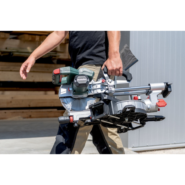 Акумуляторна торцювальна пила Metabo KGS 18 LTX BL 216, 2x5.2 Ah, з/п ASC 55