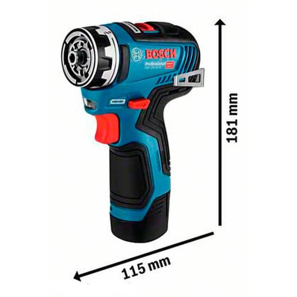 Акумуляторний шуруповерт Bosсh Professional GSR 12V-35 FC, каркас, у кейсі L-Boxx 102