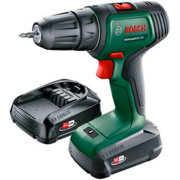 Аккумуляторный шуруповерт Bosch UniversalDrill 18V2xPBA 18V 1.5Ah W-A, з/у AL 1810 CV, в кейсе