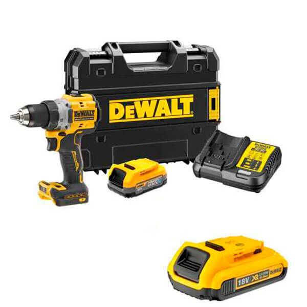 Акумуляторний шуруповерт DeWALT DCD800E1T, 1x18 В XR Li-Ion Power Stack 1.7 Ah, 1x18 В XR Li-Ion 2.0 Ah, з/п, кейс