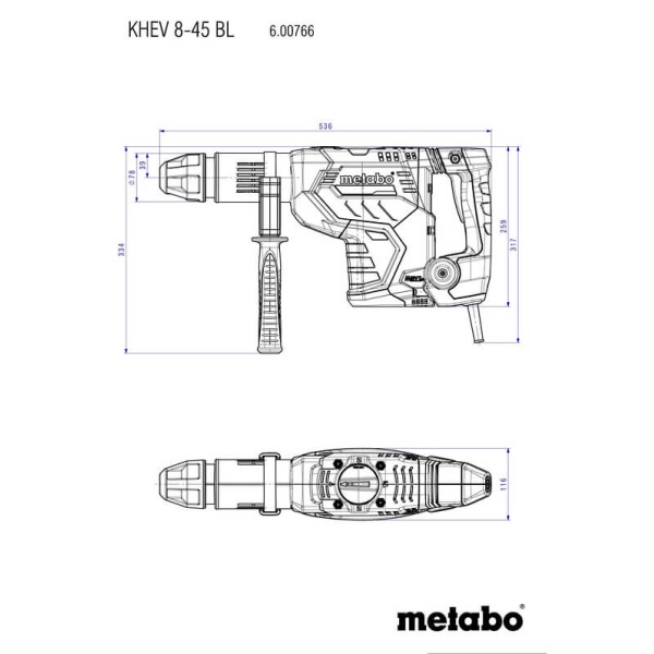 Перфоратор Metabo KHEV 8-45 BL, кейс