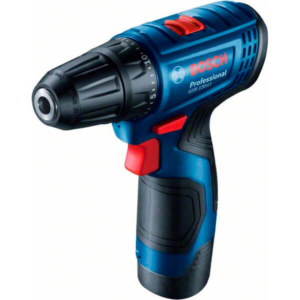 Аккумуляторный шуруповерт Bosch Professional GSR 120-LI, 2x12 В 2.0Ah, з/у GAL 1210 CV, кейс, набор бит