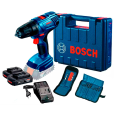 Аккумуляторный шуруповерт Bosch Professional GSR 180-LI, 2x2.0 Ah, з/у GAL 18V-20, в кейсе + набор принадлежностей