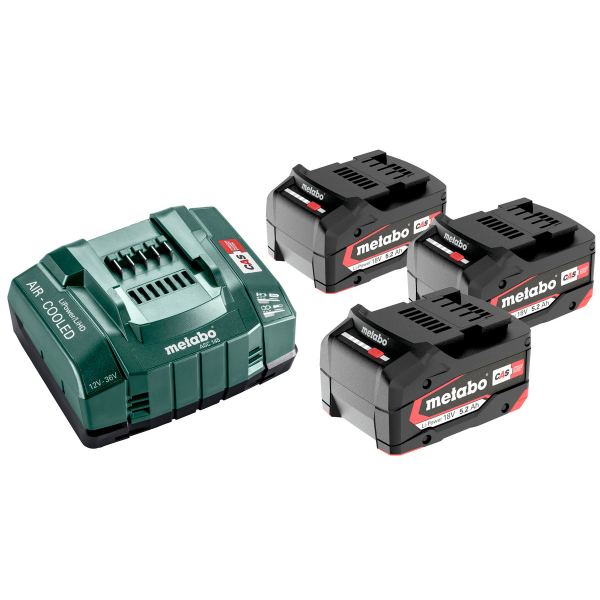 Базовий комплект акумуляторів Metabo 3x18V 5.2Ah, ASC 145