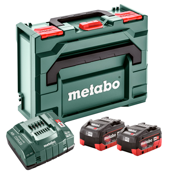 Базовый комплект Metabo LiHD 18V 2x5.5 Ah, ASC 145, кейс MetaBox 145