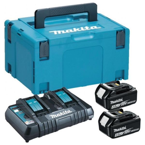 Набор аккумуляторов LXT Makita 2xBL1840B 18V 4 Аh, DC18RD, кейс Makpac