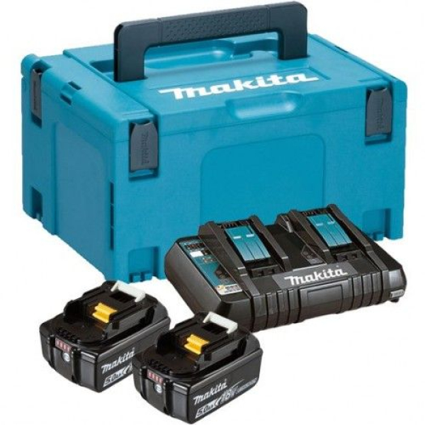Набор аккумуляторов LXT Makita 2xBL1850B 18V 5 Аh, DC18RD, кейс Makpac