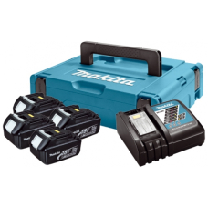 Набор аккумуляторов LXT Makita 4xBL1830B 18V 3 Аh, DC18RC, Makpac