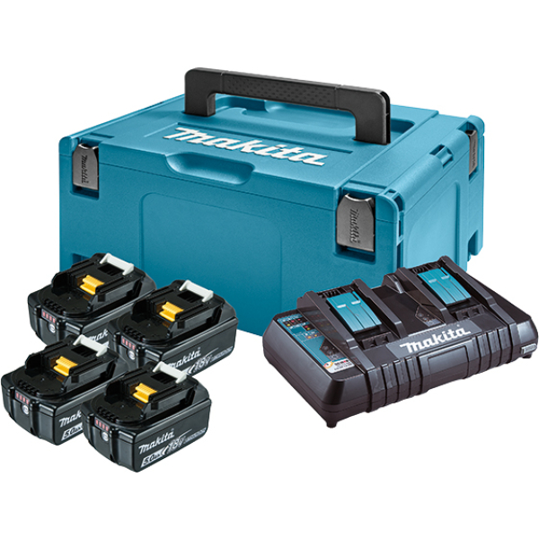 Набор аккумуляторов LXT Makita 4xBL1850B 18V 5 Аh, DC18RD в Макpac
