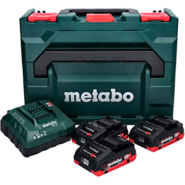 Базовый комплект Metabo LiHD 3x4.0Ah, ASC 55, в MetaBox 145