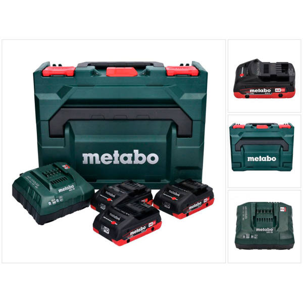 Базовый комплект Metabo LiHD 3x4.0Ah, ASC 55, в MetaBox 145