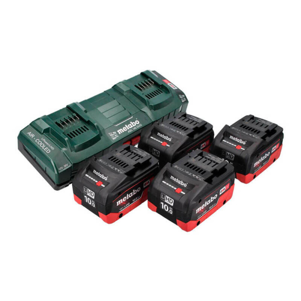 Базовый комплект Metabo 4xLiHD 10 Ah, ASC 145 Duo в MetaBox 145